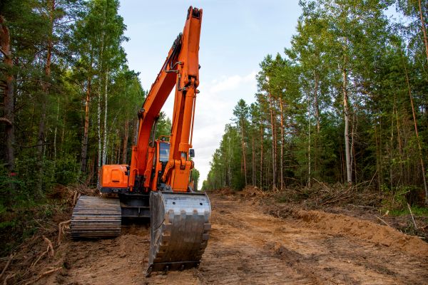 Backhoe Land Clearing